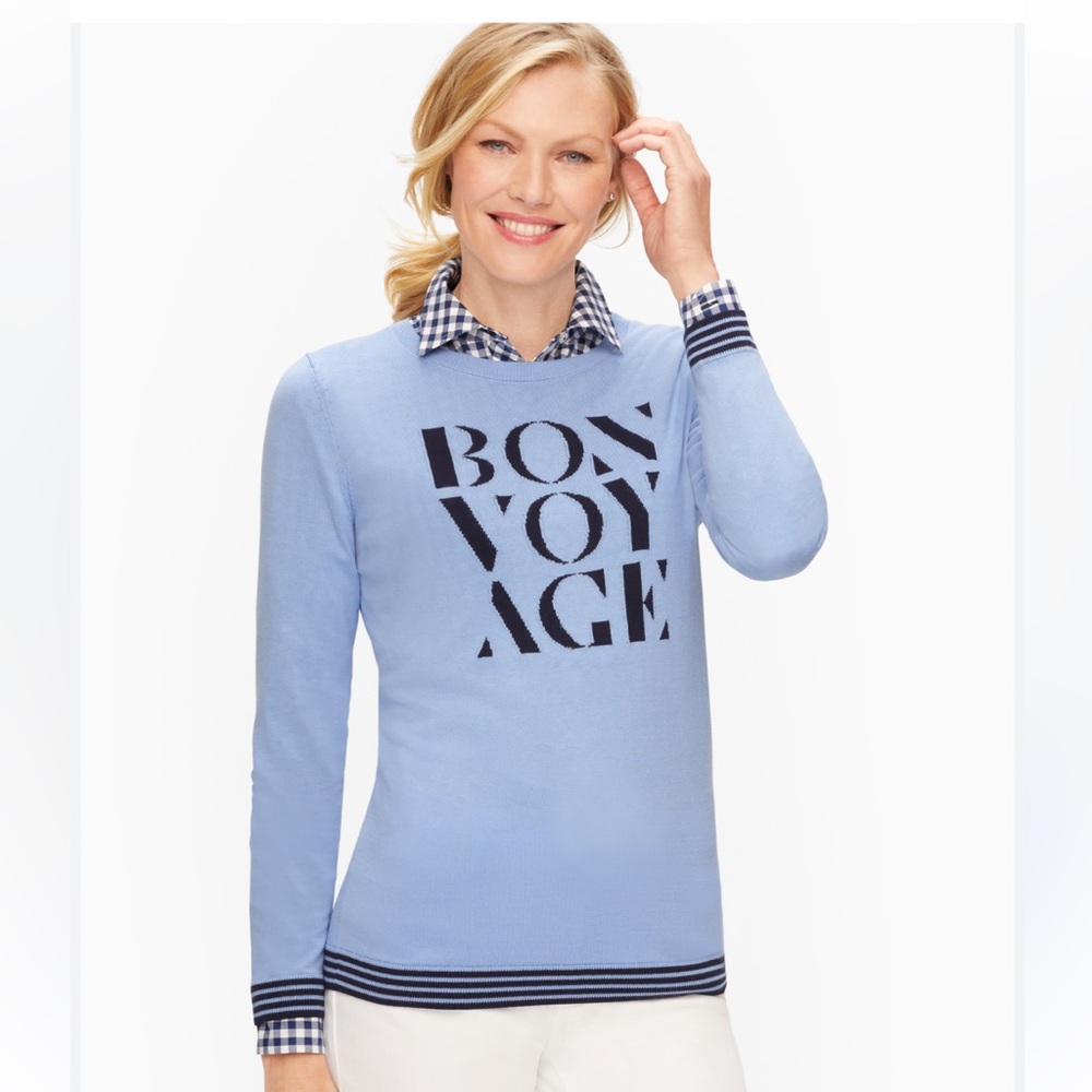 Talbots Blue Bonvoyage Sweater